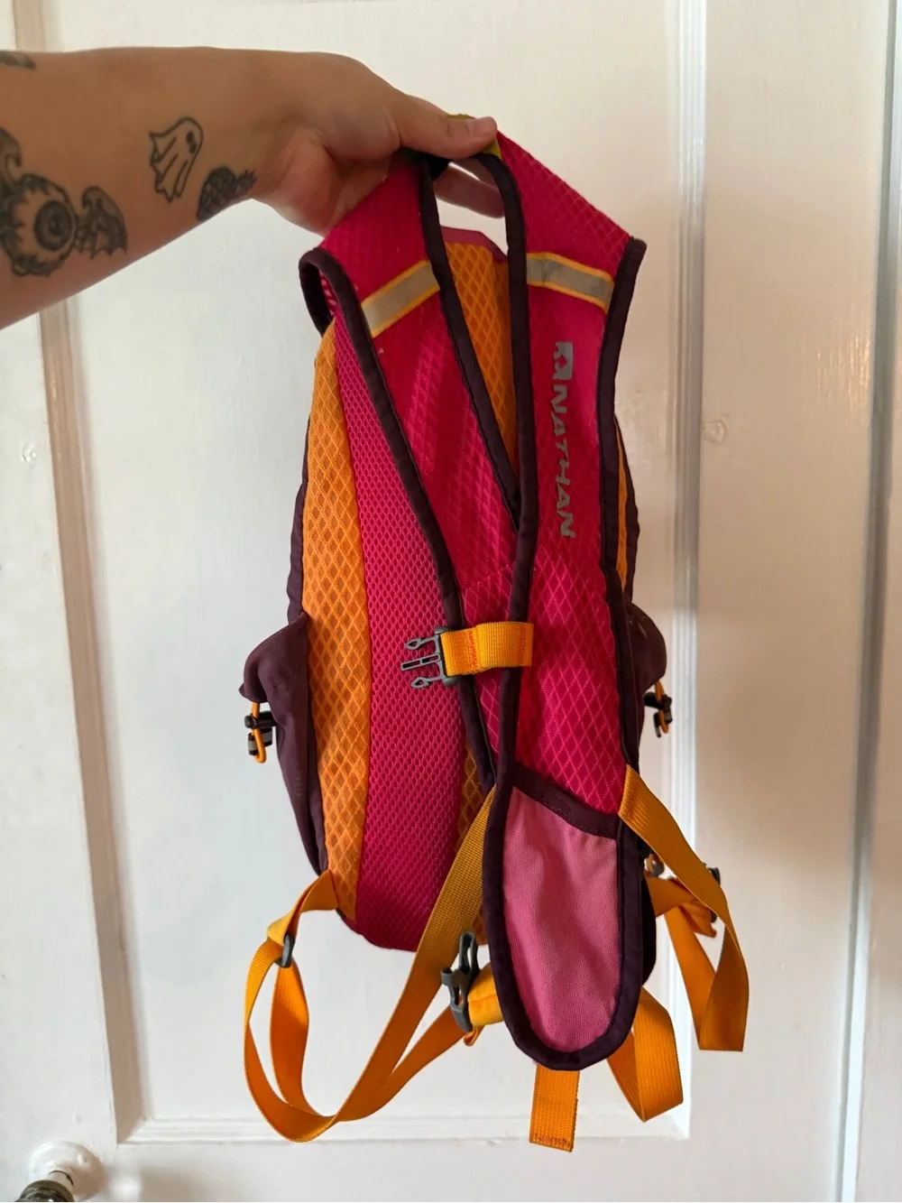 Natan Hot Pink Backpack with Orange Straps